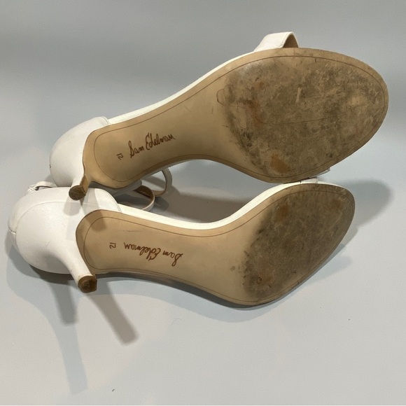 Sam Edelman Patti  Ankle Strap Open Toe White Leather Sandal Size 12 - Picture 11 of 13